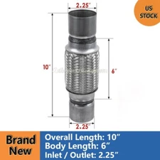 For 2.25" x 6" x 10" Flex Pipe Exhaust Coupling Quality Stainless Heavy Duty