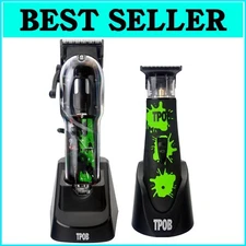 Premium Black Clipper & Trimmer Box Set - All Hair Types with Guards Included