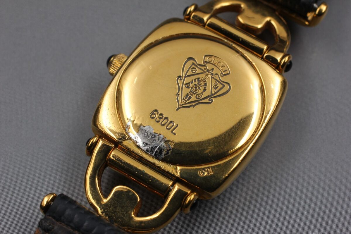 Full Set* Vintage GUCCI Horsebit 6300L Quartz Black Dial Full Set* Vintage GUCCI Horsebit 6300L Quartz Black Dial