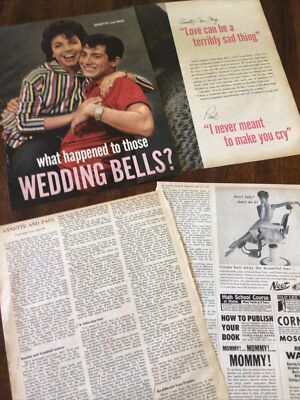 Annette Funicello Paul Anka Clippings Original Vintage Magazine Article What Hap