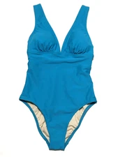 Kona Sol Women's Size S (4-6) Blue Wide Over the Shoulder One-Piece Swimwear