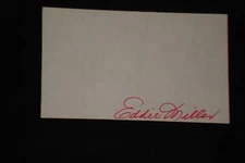 EDDIE MILLER SIGNED AUTOGRAPHED 3X5 INDEX CARD 1936 CINCINNATI REDS (d.1997)