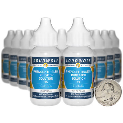 Phenolphthalein Indicator Solution 1% / 20 Fl Oz / 20 Bottles / Reagent Grade