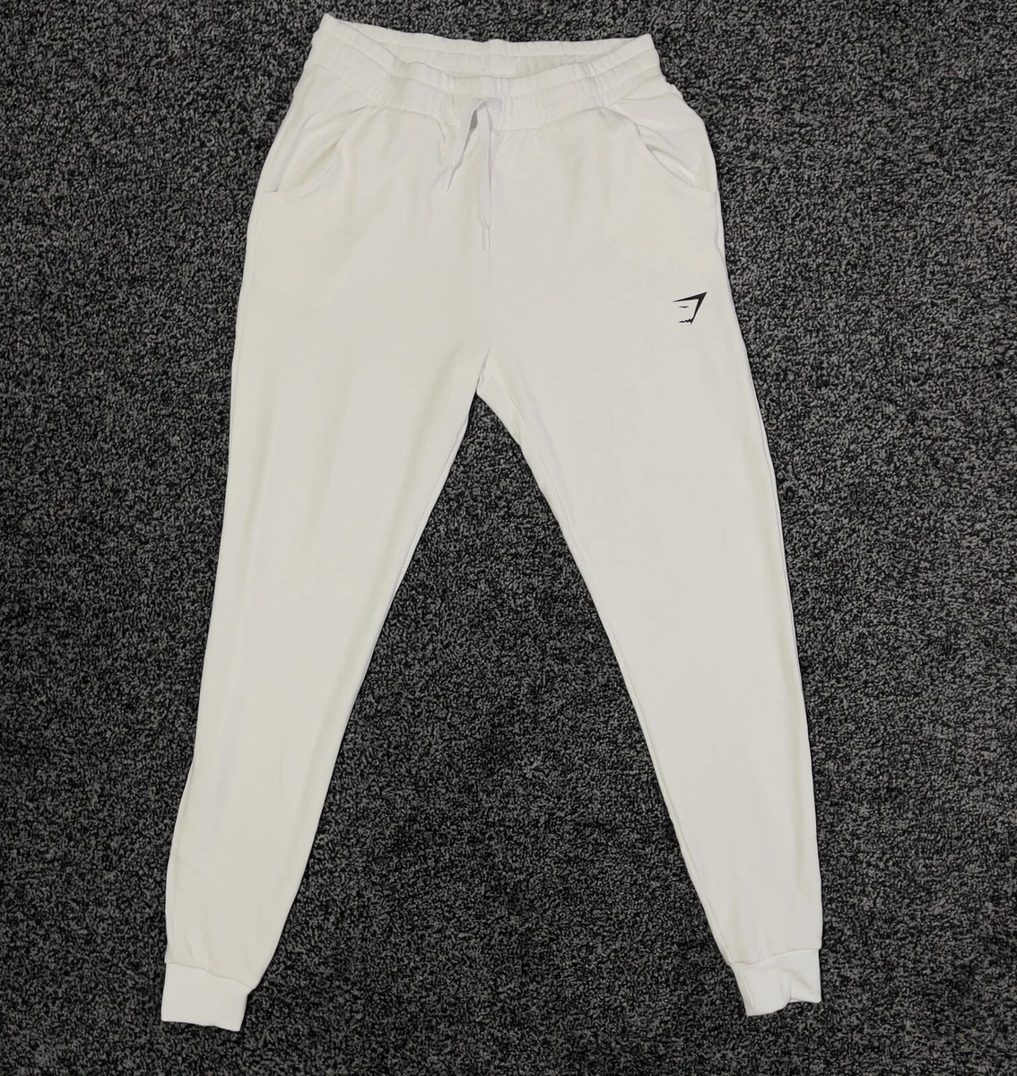 Gymshark Pippa White Joggers Bottoms Slim Fit Size Small Gym Loungewear  Logo