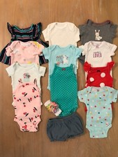 Carter's, Gerber, Others Infant Girls Summer Clothing Lot of 13 Size Newborn
