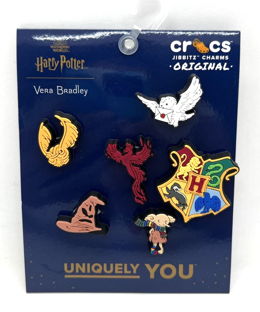 6 Harry Potter croc charms.