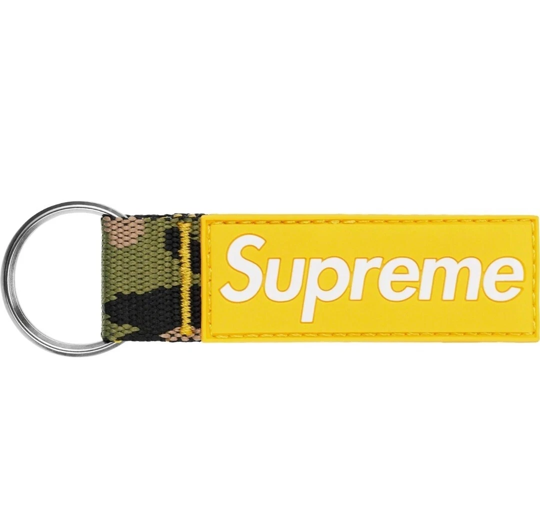 Supreme Box Logo Webbing Keychain Yellow Camo SS23 Brand New CONFIRMED