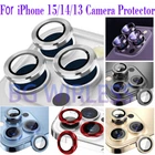 For iPhone 17 E /16 E 15/14/13 Tempered Glass Camera Lens Protector Metal Ring
