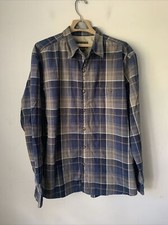 Eddie Bauer Mens Shirt XL Tall Plaid Button Up Fall Rustic Outdoor Camping Blue
