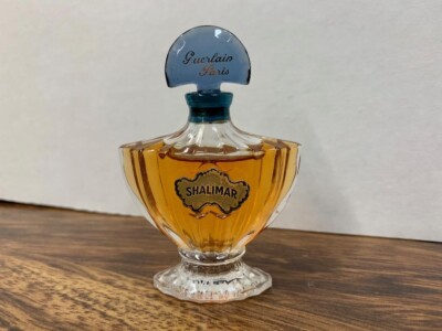Vintage 1970's Shalimar extrait de parfum, 1/3oz Blue Glass Stopper