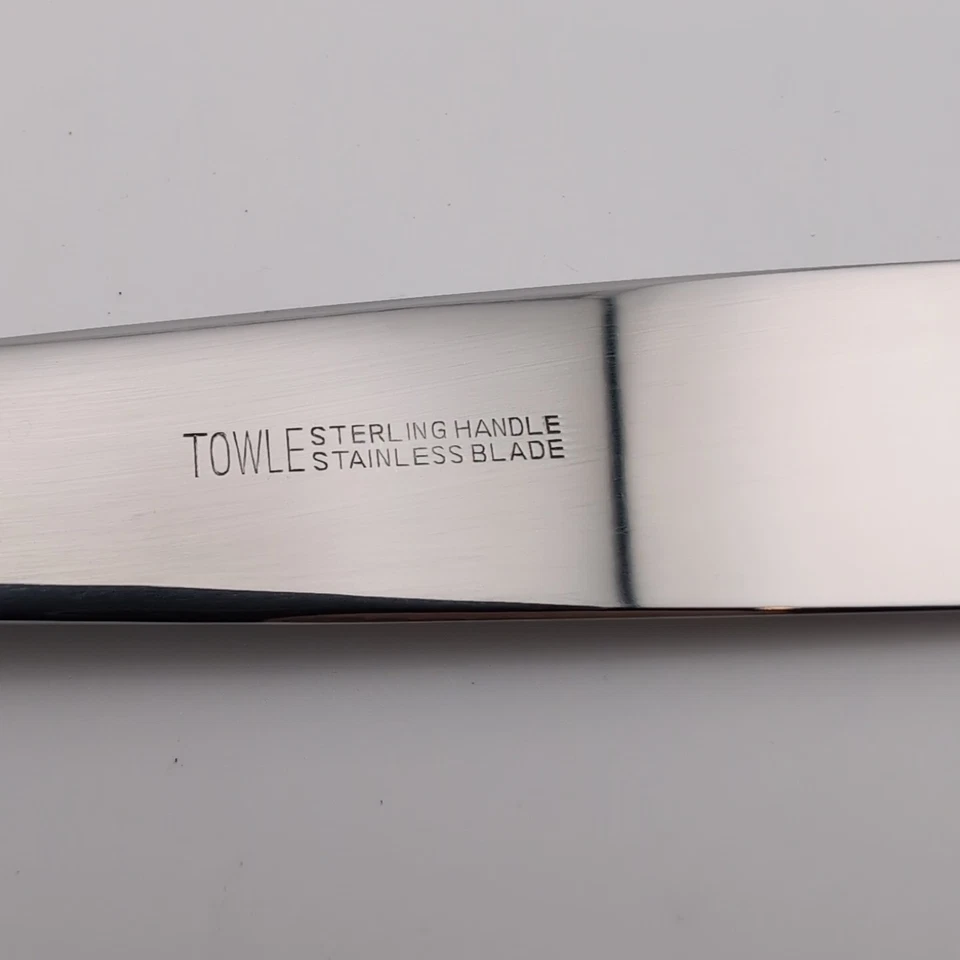 Towle Fiddle Shell Alden Sterling Silver Dinner Knife - 9 1/2" - No Monograms - Image 3 of 3