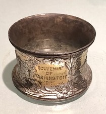 Vintage Antique Souvenir Of Washington Napkin Ring Holder Old Decor Flatware