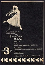 1966 KTW TV AD~BOLSHOI BALLET~GALINA ULANOVA~MAYA PLISETSKAYA~PHILADELPHIA,PA