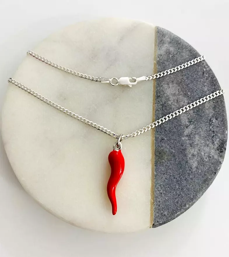 Red italian hotsell horn necklace