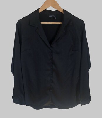 ASOS Design Black Button-Up Blouse Shirt Women's 6 Minimalist Capsule Wardrobe