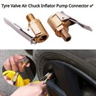 2PCS Tyre Valve Air Chuck Inflator Pump Connector Adapter Brass Clip on Car 8mm