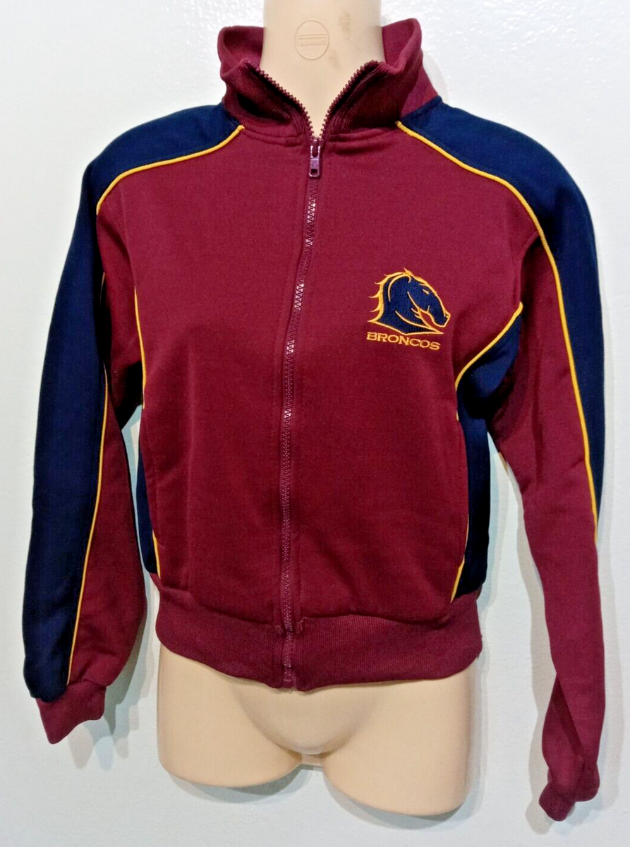 NRL BRISBANE BRONCOS JACKET w/Zip Fits Ladies or Kids