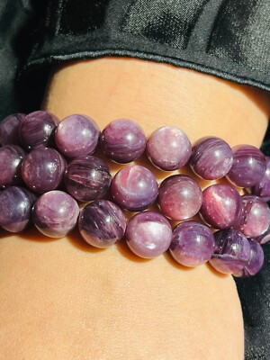 Lepidolith Stretch 13mm Armband in Top Qualität selten Heilstein Chakra