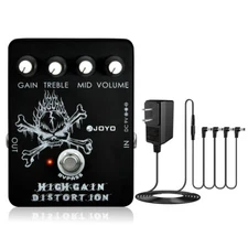 JOYO High Gain Distortion Guitar Pedal from Crunch to Heavy Metal /Power Adapter