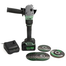 Kielder 18v 115mm Angle Grinder, 1 x 5.0Ah, Charger + 7 Mixed Discs Kit