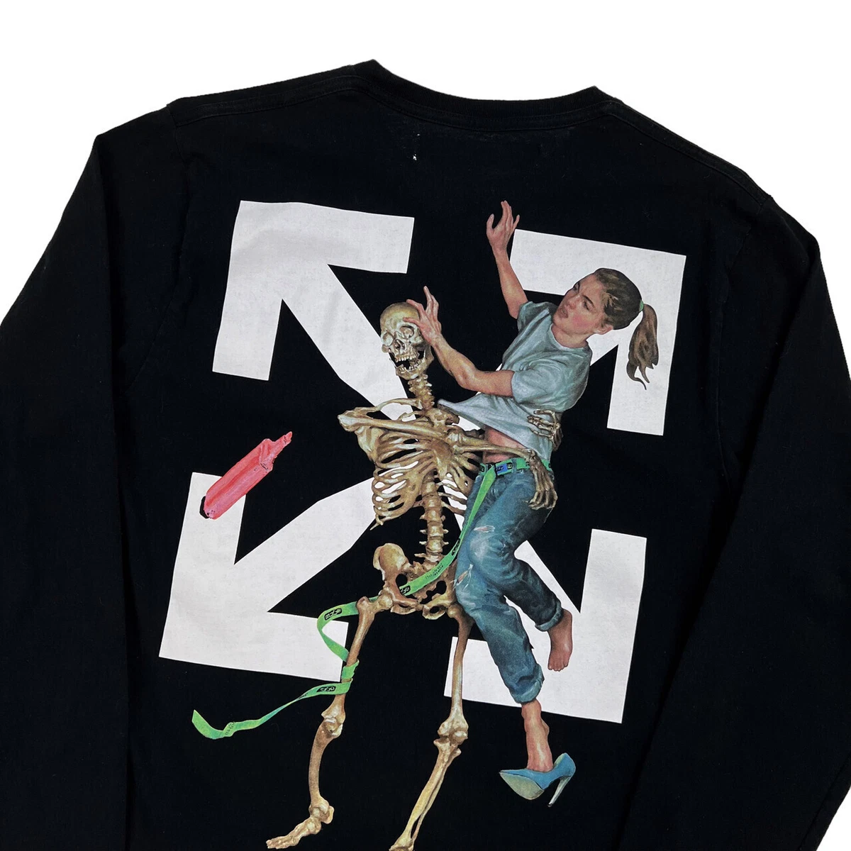 off white black long sleeve
