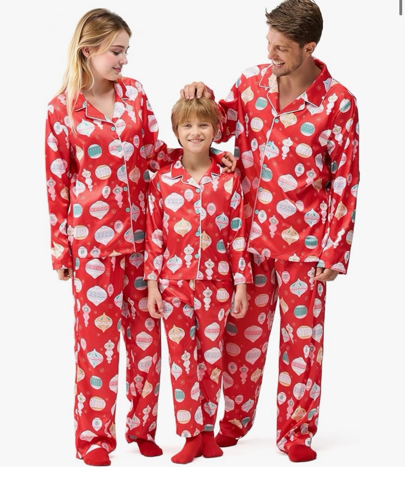 NIP SMALL Giggling Getup Red Adult Womens Christmas Pajamas, Satin Pajama Set