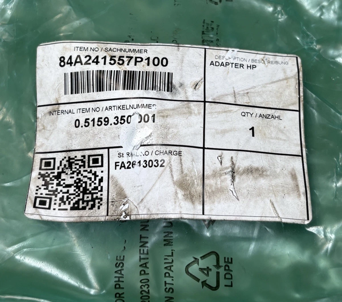 CH-FUCHS 84A241557P100 High Pressure Adapter HP Industrial Hydraulic OEM photo 8