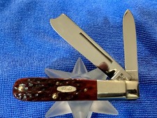 CASE XX CUTLERY CO USA 1985 RED B0NE #R6205 LG (3-3/4”) RAZOR BARLOW KNIFE MINT