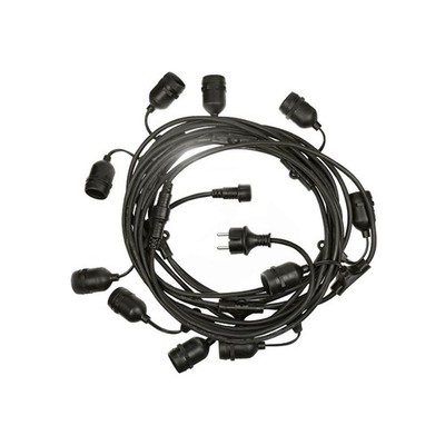 Spectrum Illu Lichterkette 10m Girlande Schwarz 10 x E27 Fassungen verlängerbar