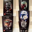 LEGO Star Wars Helmet Lot of 5 SEALED Sets Darth Vader Boba Fett Rex Mando Leia
