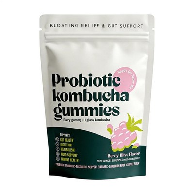 Probiotic Kombucha Gummy - Prebiotics, Probiotics, Postbiotics, Fiber Supplement