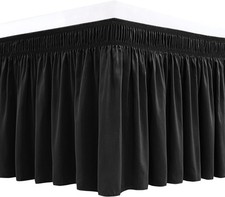 Wrap-around bed skirt for queen size beds, 18" drape, machine washable