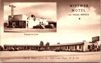 Vintage Postcard  Wittwer Motel Highway 91 Las Vegas Nevada J6