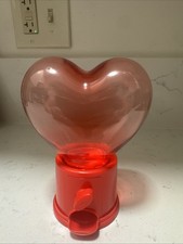 Heart Shaped Candy Dispenser - Red Plastic
