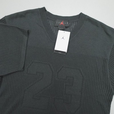 Air Jordan Knit Jersey #23 Top Men's Loose Fit HQ0766-309 Off-Noir/DK Smoke Grey