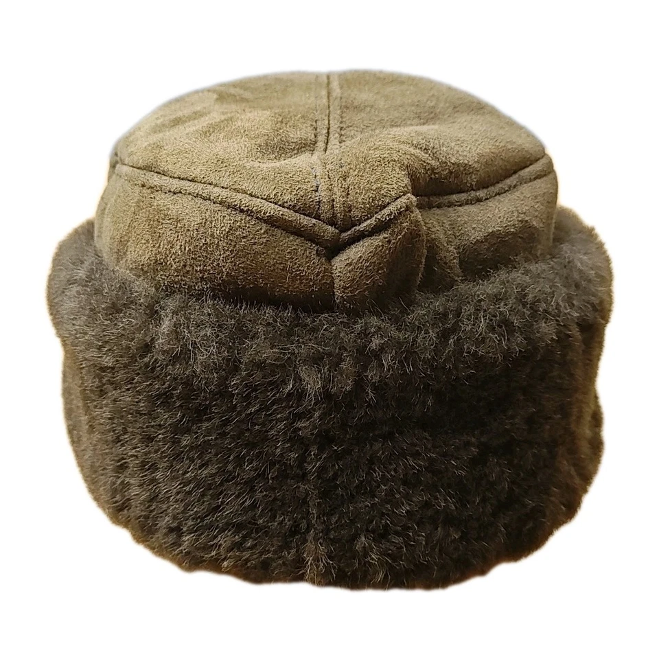 Sombrero cosaco de gamuza marrón Susan Bradford forrado de piel invierno gorra para nieve Vermont EE. UU. O/S Foto 4 de 4