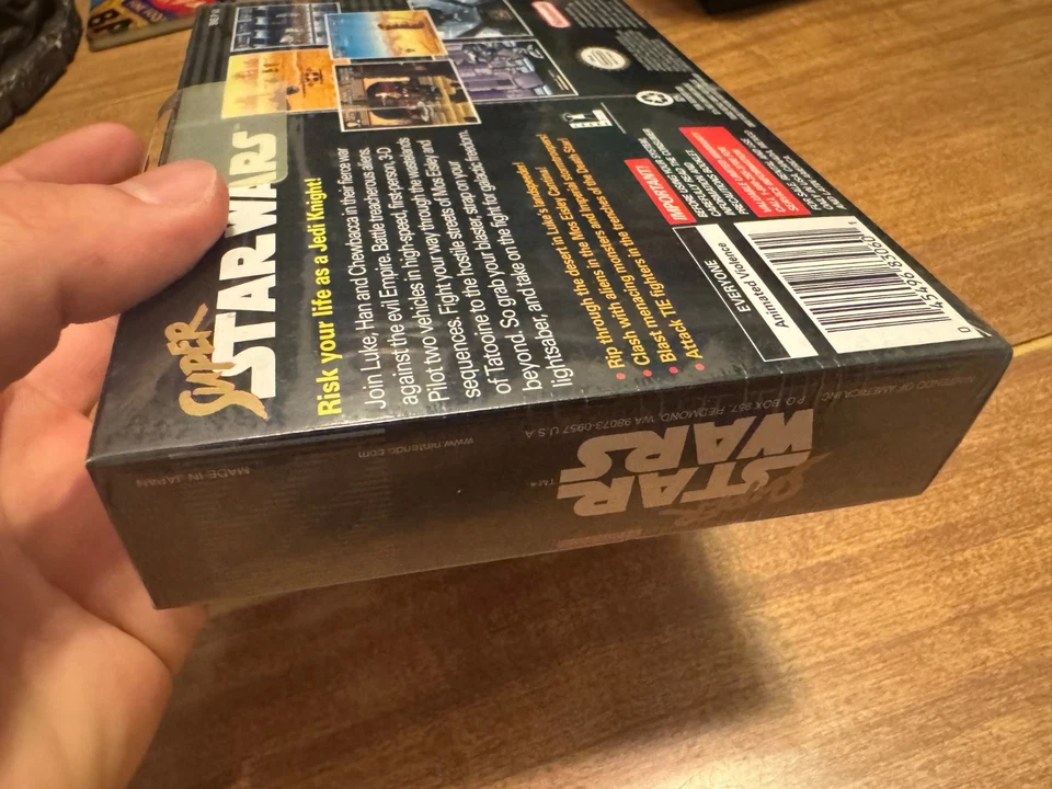 Super Star Wars Super NES Nintendo SNES OEM H-seam sealed NEW hangtab video game - Image 4 of 4