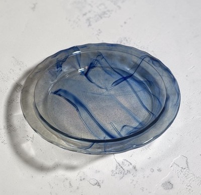 Pyrex Watercolor Collection Pie Plate Blue Lagoon Swirl Glass Pie Dish 11 1/8 