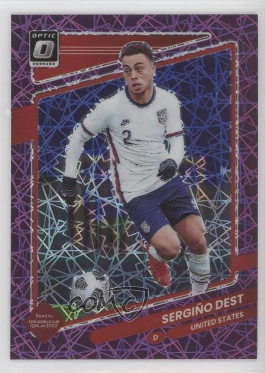 2021-22 Donruss Road to Qatar Optic Purple Velocity Prizm /99 Sergino Dest 1n2x