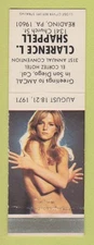 Matchbook Cover - Clarence Shappell Match Collector Reading PA pinup WEAR