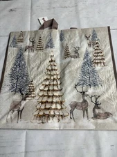 TJMaxx Shopping Bag Colorful Rustic Deer And Trees Reusable Tote Bag 18x19.5