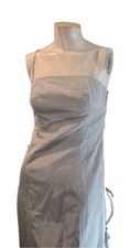 Vera Wang Women's Dress 8 Blue Tinted Vintage Tassle Tank Maxi