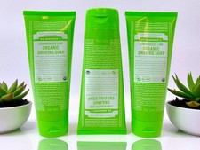  Lot of 3 Dr. Bronner's Lemongrass Organic Shaving Soap Smooth  Moisturize New