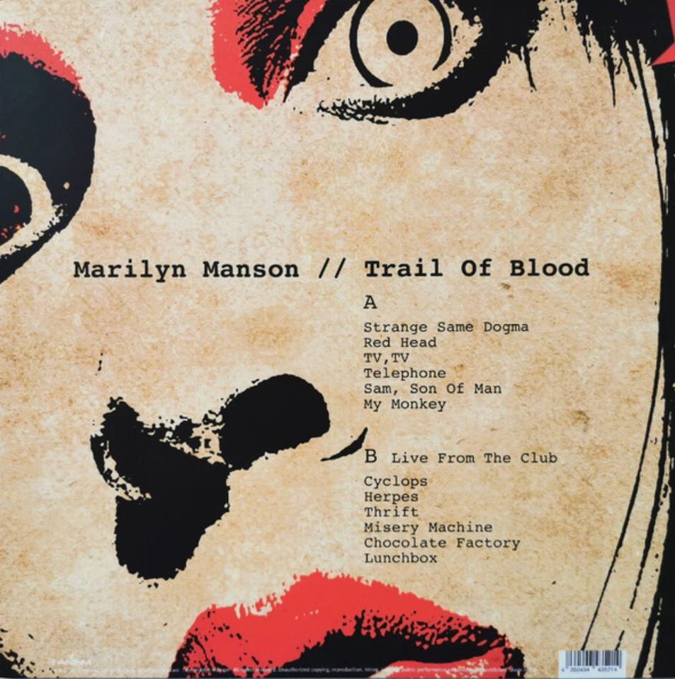 Marilyn Manson - Trail of Blood Limited Bloody Splatter Vinyl LP NEU OVP - Bild 2 von 3