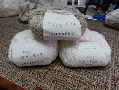 3 Balls CONCEPT POLYNESIA by KATIA Cotton Linen Viscose  180yds, 1 oz 3/4 NEW 