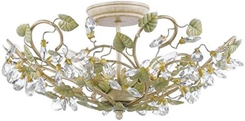Josie 5-Light Semi Flush Mount in Champagne Green Tea Finish - Picture 9 of 9