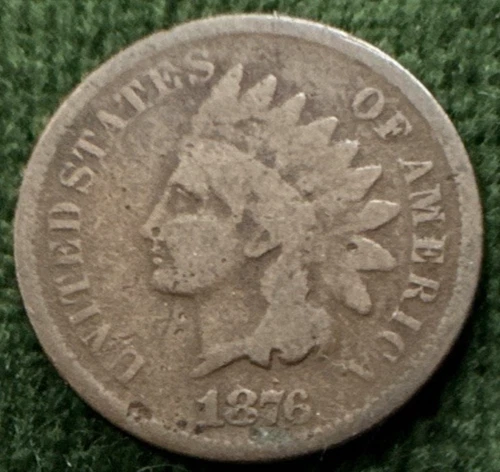 1876 Indian Head Cent Semi-Key Date | Good Details | Free Shipping