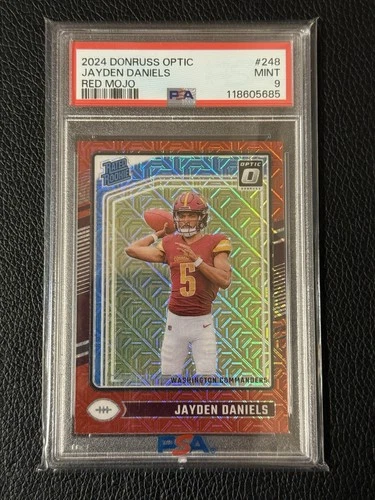2024 Donruss Optic #248 Jayden Daniels Red Mojo RC PSA 9