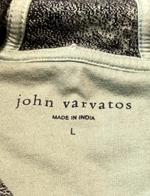 John Varvatos Sudadera con Capucha Para Hombres Grande Verde Cremallera Completa Sudadera Terry Ombre Antone Foto 3 de 3
