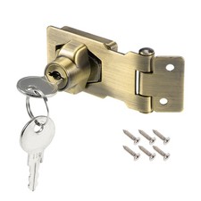 2.5-inch Keyed Hasp Locks Zinc Alloy Twist Knob Keyed Locking Hasp with Screws
